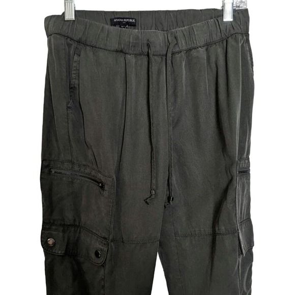 Banana Republic Green Cargo Style Pull On Jogger Pants Large Pocket Small - Picture 4 of 8
